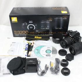 【返品保証】 【シャッター回数1316回】ニコン Nikon D3200 AF-S DX NIKKOR 18-55mm F3.5-5.6 G 55-200mm F4-5.6 G ED デジタル一眼 e6250