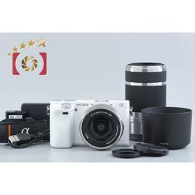【中古】SONY ソニー α6000 ILCE-6000 ダブルズームレンズキット ホワイト シャッター回数僅少