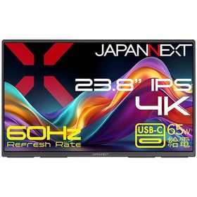 JAPANNEXT モバイル液晶ディスプレイ(23.8型/ IPS(FFS)/ 4K 3840×2160/ 60Hz/ 5ms/ HDR/ HDMI2.0/ USB TYPE-C/ VESA)(ブラック) JN-MD-IPS238U-C6 返品種別A