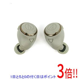 【1日と5.0のつく日、18日はポイント3倍！】【中古】audio-technica 完全ワイヤレスイヤホン SOLID BASS ATH-CKS50TW BG ベージュ 元箱あり