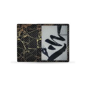 MightySkins Carbon Fiber Skin Compatible with Kindle Scribe (2022) Full Wrap - Black Gold Marble | Textured Carbon Fiber Finish | Easy to _並行輸入