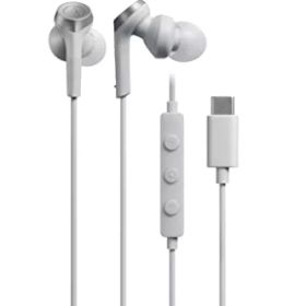 オーディオテクニカ ATH-CKS330C WH イヤホン 有線 1.2m マイク付き USB Type-C 重低音 カナル型 PC Windows Mac Android ホワイト