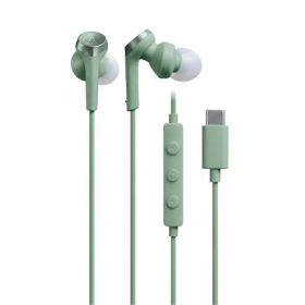 オーディオテクニカ Type-c イヤホン 有線 タイプ C グリーン 有線 イヤホン Typec おしゃれ マイク付 イヤホン 高音質 日本メーカー製 iPhone Android対応 ATH-CKS330CGR 【送料無料】