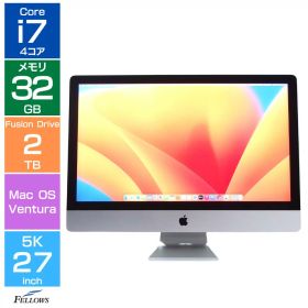 【エントリーでポイント5倍】 液晶一体型 デスクトップパソコン Bランク Apple iMac 5K 27インチ 2017 A1419 Core i7 4.2GHz 32GBメモリ 2TB Fusion Drive Radeon Pro 580 8GB Thunderbolt3 カメラ付き Wi-Fi