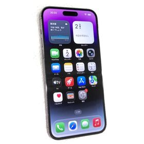 中古 Apple iPhone14 Pro Max 128GB ディープパープル MQ993J／A SIMフリー ※レンズにひび ※赤ロム保証あります