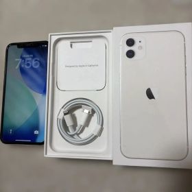 iPhone11ホワイト未使用ケーブルSIMフリーバッテリー78%64G美品