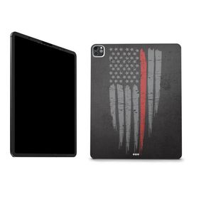 MightySkins Skin Compatible with Apple iPad Pro 12.9" M2 6th Gen (2022) Full Wrap Kit - Thin Red Line | Protective, Durable, and Unique Vinyl Decal wr