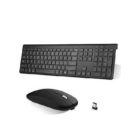 UrbanX Plug and Play Compact Rechargeable Wireless Bluetooth Full Size Keyboard and Mouse Combo for MediaPad T3 10 Supports Windows, macOS, i_並行輸入
