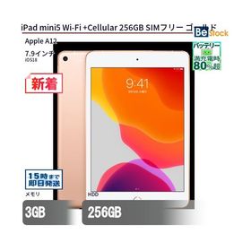 中古 タブレット iPad mini5 Wi-Fi +Cellular 256GB SIMフリー ゴールド 本体 7.9インチ iPadOS Apple アップル 6ヶ月保証
