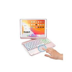 HENGHUI 360 Rotatable Touch Keyboard for iPad 9th/8th/7th Gen 10.2 inch, iPad Air 3rd Gen/Pro 10.5 - Foldable Keyboard with Trackpad, Rose Go_並行輸入