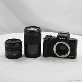 〔中古〕Canon(キヤノン) EOS Kiss M2 ダブルズームキット ブラック〔348-ud〕
