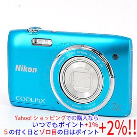 【中古】Nikon製 デジカメ COOLPIX S3500 ブルー/2005万画素 本体いたみ