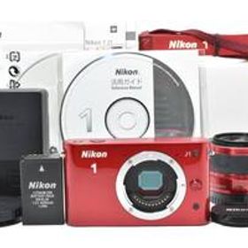 超美品ニコン 1 J1 ミラーレスデジタルカメラ シャッター回数1425 カメラレンズ 10-30mm f3.5-5.6 レッド Nikon 938