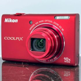 ◯Nikon COOLPIX S6200 レッド 1600万画素 25mm広角 光学10倍ズーム 手ブレ補正 スリムコンパクトデジタルカメラ