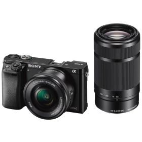 【中古】【非常に良い】SONY ミラーレス一眼 α6000 ダブルズームレンズキット E PZ 16-50mm F3.5-5.6 OSS + E 55-210mm F4.5-6.3 OSS ブラック ILCE-6000Y