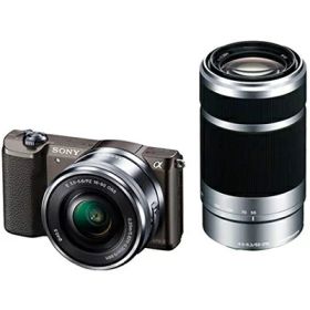 【中古】 ソニー ミラーレス一眼 α5100 ダブルズームキット E PZ 16-50mm F3.5-5.6 OSS + E 55-210mm F4.5-6.3 OSS ブラウン ILCE-5100Y-T