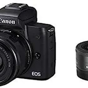 【中古】（非常に良い）Canon ミラーレス一眼カメラ EOS Kiss M ダブルレンズキット ブラック EOSKISSMBK-WLK