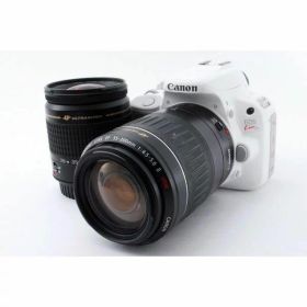 【中古】 キヤノン Canon EOS Kiss X7 ダブルズームセット ホワイト 美品 ストラップ付き 当店保証30日間 人気 ミラーレス 一眼レフ 交換レンズ カメラ
