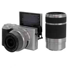【SONY】ソニー『α6400 ダブルズームレンズキット / シルバー』ILCE-6400Y(S) 2019年2月発売 ミラーレス一眼カメラ 1週間保証【中古】