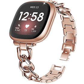 Fitbit Versa 4 / Fitbit Versa 3 / Fitbit Sense 2 / Fitbit Sense バンド 金属ベルト ステンレス 替えベルト 工具不要で長さ調節可能