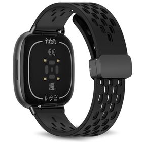Fitbit Versa 4 / Fitbit Versa 3 / Fitbit Sense 2 / Fitbit Sense バンド シリコン マグネット付き スポーツバンド ストラップ 替えバ