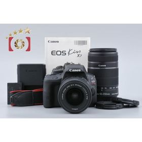 【中古】Canon キヤノン EOS Kiss X7 ダブルズームキット ブラック シャッター回数僅少
