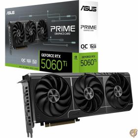 ASUS SFF-Ready Prime GeForce RTX 5060 Ti 16GB GDDR7 OCエディション グラフィックスカード (PCIe 5.0、16GB GDDR7、HDMI/DP 2.1、2.5スロット、Axial-techファン、デュアルBIOS)。
