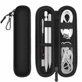 Fintie Apple Pencil ケース バッグ 収納ケース 柔らかいネオプレン製 紛失防止ポケット ゴムバンド固定 Apple Pencil (USB-C) / Apple Pencil 第1/2 世代 Pencil 用 収納 保護ケース(1ブラック)