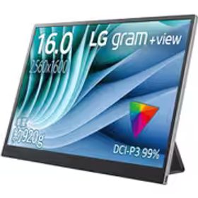 LGエレクトロニクス モバイルモニター/LG gram ＋view/16型/WQXGA（2560×1600）/IPSパネル/アンチグレア/16：10/USB-C×2 16MR70