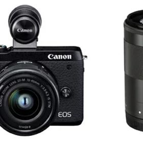 【中古】 Canon ミラーレス一眼カメラ EOS M6 Mark II ダブルズームEVFキット ブラック EOSM6MK2BK-WZEVFK