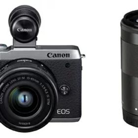 【中古】 Canon ミラーレス一眼カメラ EOS M6 Mark II ダブルズームEVFキット シルバー EOSM6MK2SL-WZEVFK