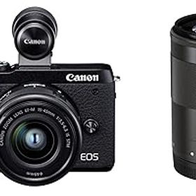 【中古】Canon ミラーレス一眼カメラ EOS M6 Mark II ダブルズームEVFキット ブラック EOSM6MK2BK-WZEVFK