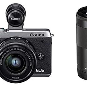 【中古】［非常に良い］Canon ミラーレス一眼カメラ EOS M6 Mark II ダブルズームEVFキット シルバー EOSM6MK2SL-WZEVFK