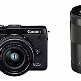 【中古】「ほぼ新品」Canon ミラーレス一眼カメラ EOS M6 Mark II ダブルズームキット ブラック EOSM6MK2BK-WZK