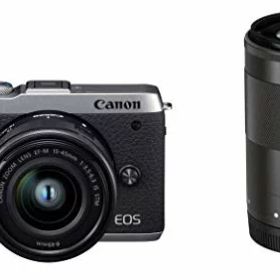 【中古】「ほぼ新品」Canon ミラーレス一眼カメラ EOS M6 Mark II ダブルズームキット シルバー EOSM6MK2SL-WZK