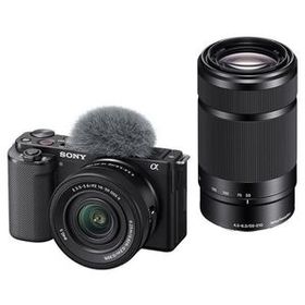 中古 １年保証 美品 SONY VLOGCAM ZV-E10 ダブルズームレンズキット (PZ 16-50mm II + E 55-210mm) ブラック [ZV-E10X B]