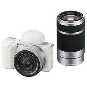 中古 １年保証 美品 SONY VLOGCAM ZV-E10 ダブルズームレンズキット (PZ 16-50mm II + E 55-210mm) ホワイト [ZV-E10X W]
