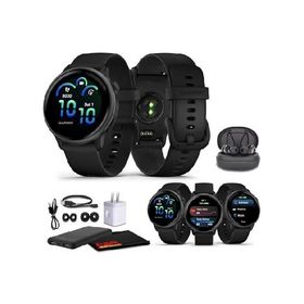 Garmin Vivoactive 6 Smartwatch Slate with Black Silicone Band Best Fitness GPS Smart Watch with AMOLED Display, 11-Day Battery, 80+ Sports Apps, Advan