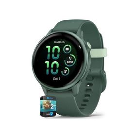 Garmin 010-02985-02 VIVOACTIVE 6 Health and Fitness GPS Smartwatch Jasper Green with Silicone Band Bundle with 2 YR CPS Enhanced Protection Pack