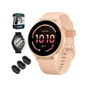 Garmin 010-02985-03 VIVOACTIVE 6 Health ＆ Fitness GPS Smartwatch, Pink Dawn with Silicone Band Bundle with 2 YR CPS Enhanced Protection Pack, Silicon