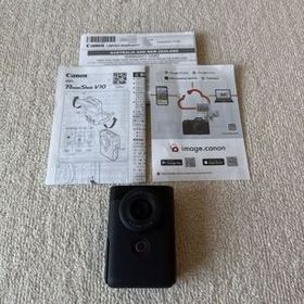 送料無料 PowerShot V10 PSV10BK （ブラック）箱あり microSDXCカード 64GBおまけつき 画面左側に傷あり