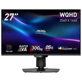 MSI ゲーミング液晶ディスプレイ(27型/RAPID IPS/WQHD 2560×1440/300Hz/0.5ms/HDR1000/HDMI2.1/DP1.4a/VESA/PIP・PBP対応) MAG-274QPF-X30MV 返品種別A