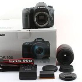 シャッター 2,000回以下 Canon EOS 90D デジタル一眼レフカメラ EF-S 18-135mm レンズキット 箱付き キヤノン 送料無料 中古 00498