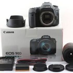 シャッター 37,000回以下 Canon EOS 90D デジタル一眼レフカメラ EF-S 18-135mm レンズキット 箱付き キヤノン 送料無料 中古 00496