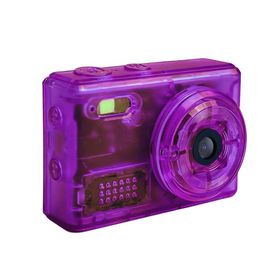 SAC CONNECT MINIカメラ SMC01-TPR ( 約100万画素 CMOSセンサー 固定焦点 0.96インチ液晶 microSD対応 動画 レトロモード 小型デジタルカメラ ) クリアパープル