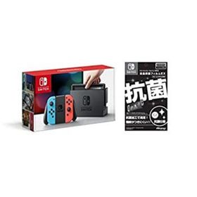 【中古】「非常に良い」Nintendo Switch 本体 (ニンテンドースイッチ) （Joy-Con (L) ネオンブルー/ (R) ネオンレッド）&液晶保護フィルムEX付き(任天堂ライセンス商品)(家庭用ゲーム機本体)