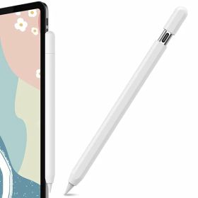 超薄型 Apple Pencil (USB-C) シリコン保護ケース 滑り止め Apple Pencil (USB-C) 2023のみに適用 (単色1本, ホワイト)