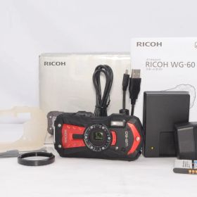 【元箱、保証書付き美品】RICOH WG-60 レッド 本格防水デジタルカメラ 14メートル防水