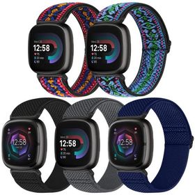 Bcuckood Fitbit Versa 4/Versa 3/Fitbit Sense 2/Senseバンド レディース メンズ 5本パック 伸縮性