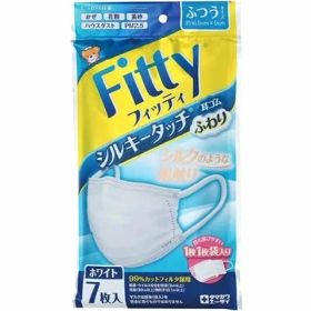 【マラソン限定★ポイント2倍】玉川衛材 フィッティ シルキータッチ 耳ゴムふわり 7枚 ホワイトふつう マスク 鼻 のど対策 メディカル